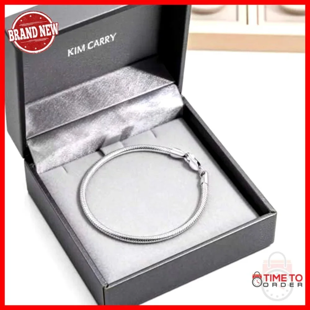 Men's Sterling Silver Snake Chain Bracelet Adjustable 8 Inch Cuff